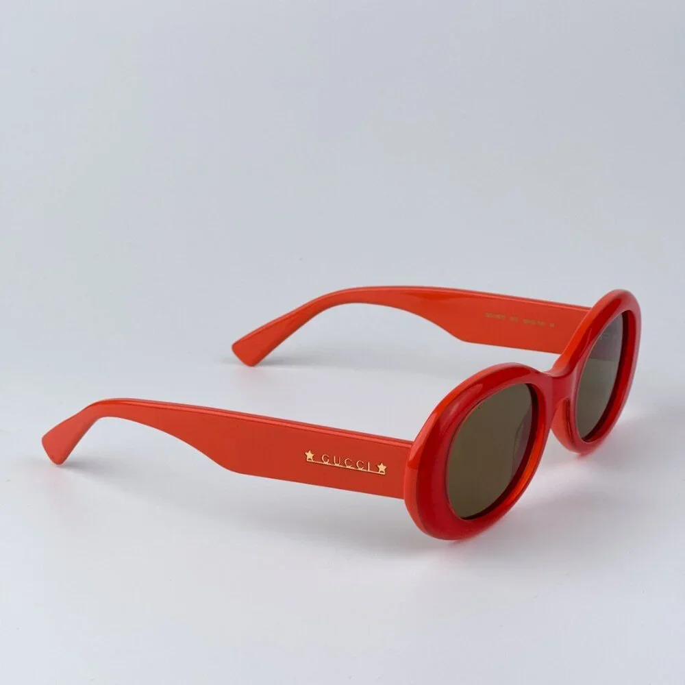 Gucci GG1587S 003 BRAND NEW Sunglasses Orange Brown Women Oval - Picture 6 of 10
